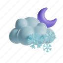 snow, cloud, night, cloudy, cumulus, moon, cold, snowflake 