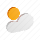 sun, cloud, isometric, weather 