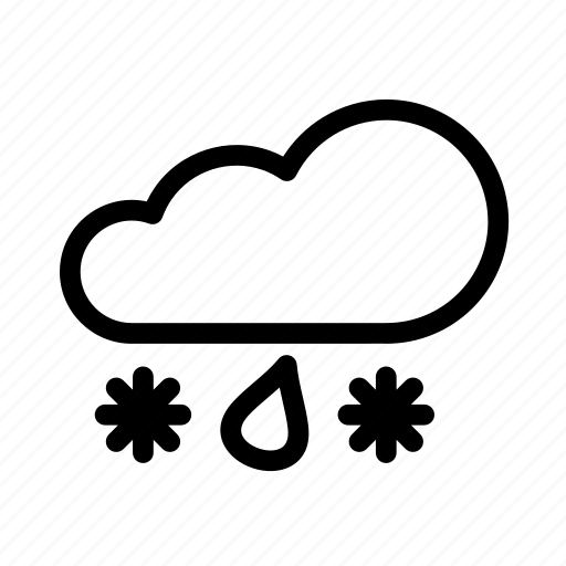 Cloud, line, outline, rain, sky, snow, weather icon - Download on Iconfinder