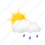 cloud, precipitation, rain, sun, weather 