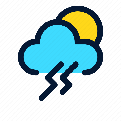 Cloud, storm, sun, weather icon - Download on Iconfinder