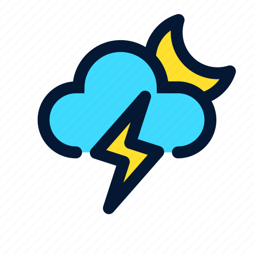 Cloud, night, thunder, weather icon - Download on Iconfinder