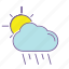 cloud, color, forecast, line, rain, sun, weather 