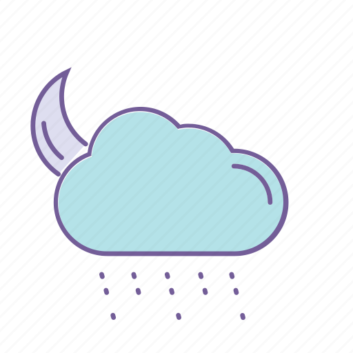 Cloud, color, forecast, night, rain, rainy, weather icon - Download on Iconfinder