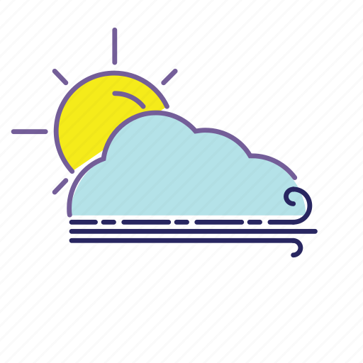 Cloud, color, day, forecast, weather, wind, windy icon - Download on Iconfinder