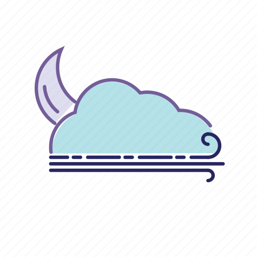 Cloud, color, forecast, night, weather, wind, windy icon - Download on Iconfinder