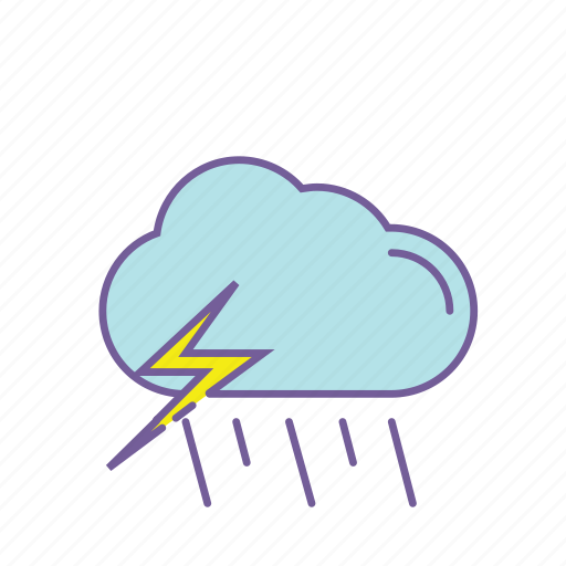 Cloud, color, forecast, line, thunder, thunderstorm, weather icon - Download on Iconfinder
