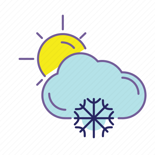 Cloud, cold, color, snow, sun, weather, winter icon - Download on Iconfinder