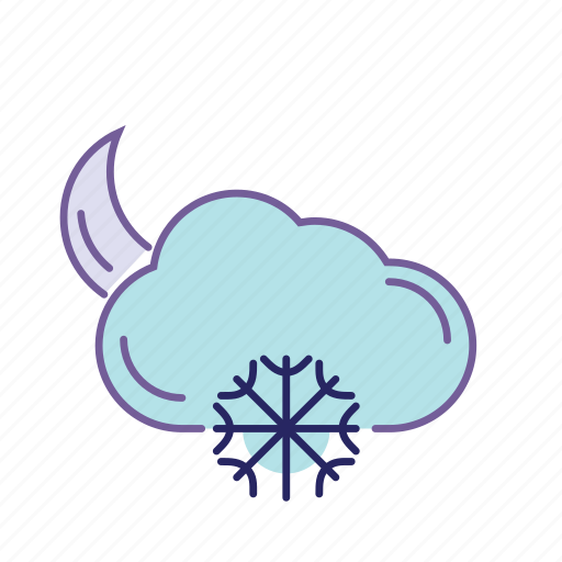 Cloud, cold, forecast, night, snow, weather, winter icon - Download on Iconfinder