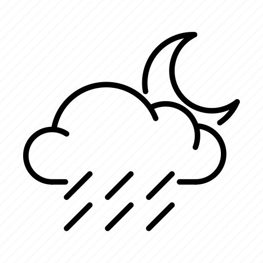 Cloud, forecast, moon, night, rain, storage, weather icon - Download on Iconfinder