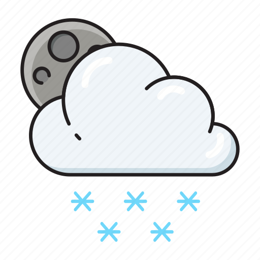 Cloud, moon, night, snowing, weather icon - Download on Iconfinder