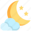 cloud, moon, night, sky, star 