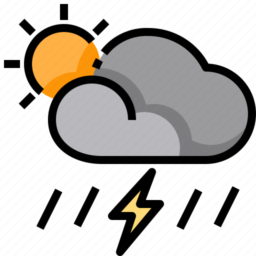 Cloud, rain, storm, sun, thunderstorm, weather icon - Download on Iconfinder
