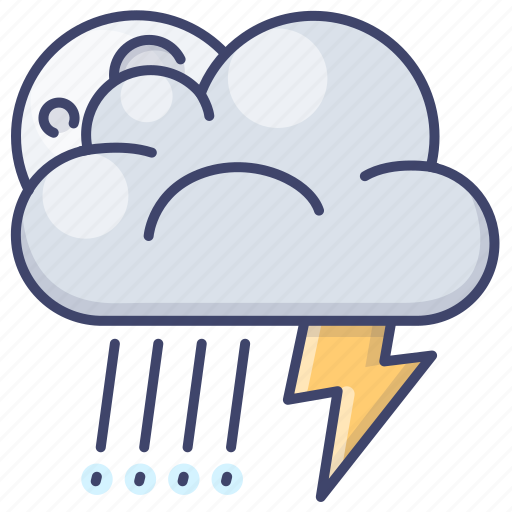 Rain, moon, weather, lightning icon - Download on Iconfinder