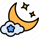 night, cloud, moon phase, cloudy night, moon