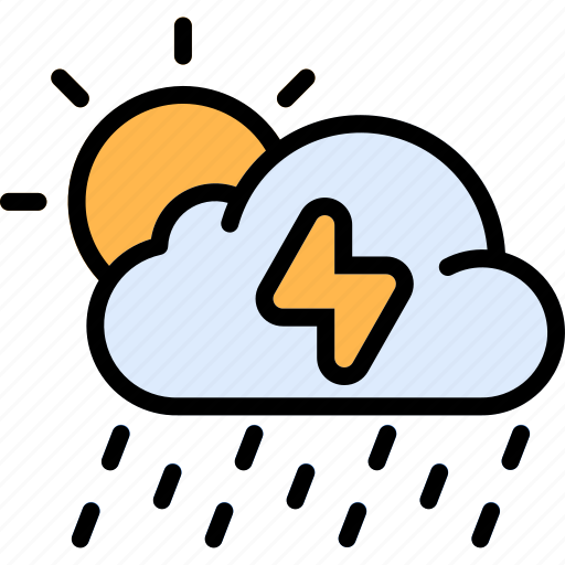 Thunderbolt, sun, thunderstorm, lightning bolt, rain, cloud, storm icon - Download on Iconfinder