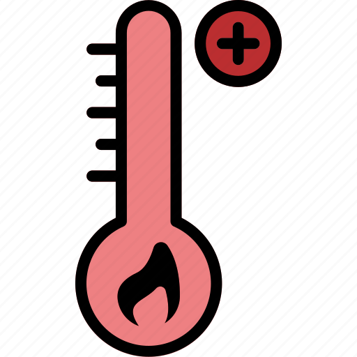 Warm, thermometer, fire, weather, temperature, plus icon - Download on Iconfinder