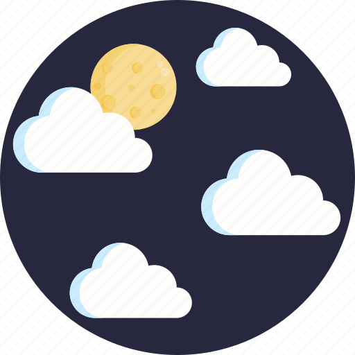 Cloudy, forecast, cloud, night, moon, weather icon - Download on Iconfinder