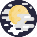 weather, forecast, cloud, night, moon