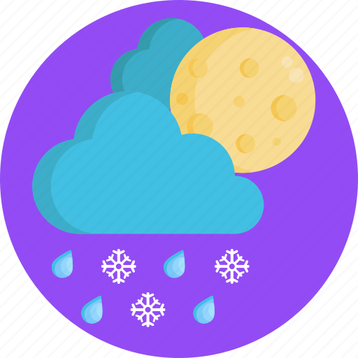 Cloudy, cloud, weather, rain, moon, snowflake icon - Download on Iconfinder