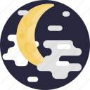 clouds, forecast, weather, moon