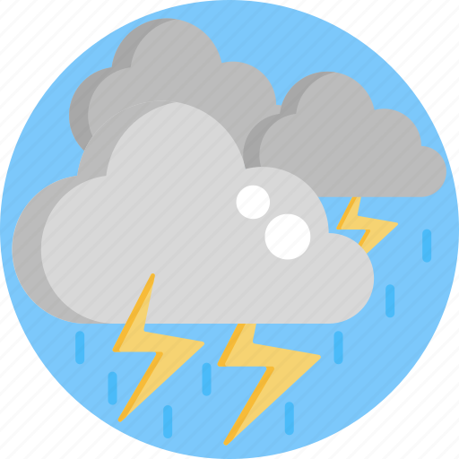 Cloudy, forecast, lightning, weather, rain, thunder icon - Download on Iconfinder