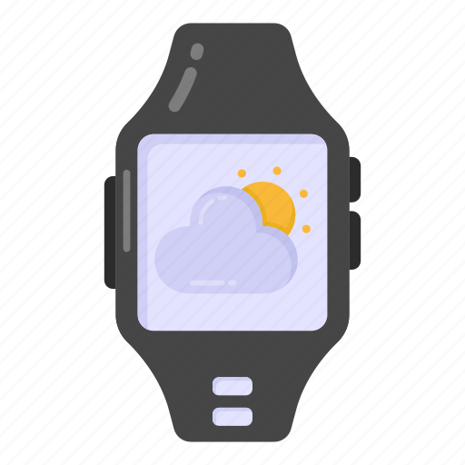 Weather tracker, smartwatch, weather forecast, overcast, weather app icon - Download on Iconfinder