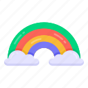 rainbow, weather, color spectrum, cloudy rainbow, daytime rainbow