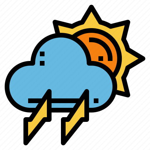 Sun, thunder, weather, cloud, stom icon - Download on Iconfinder