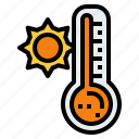 thermometer, hot, sun, weather, warm