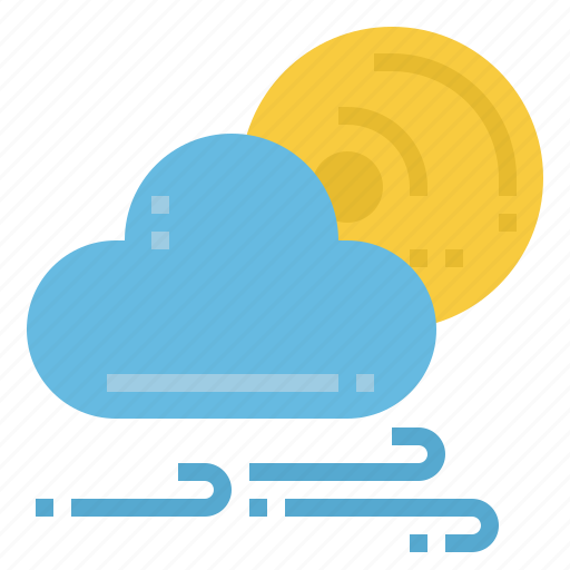 Moon, wind, night, weather, cloud, windy icon - Download on Iconfinder