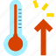 hot, weather, temperature, warm, arrow, direction, up 