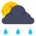 rainy, night, weather, cloud, moon, raindrop, rain, forecast