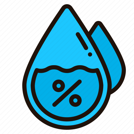 Humidity, weather, water, drop, rain, climate, percentage icon - Download on Iconfinder