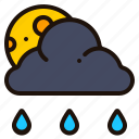 rainy, night, weather, cloud, moon, raindrop, rain, forecast
