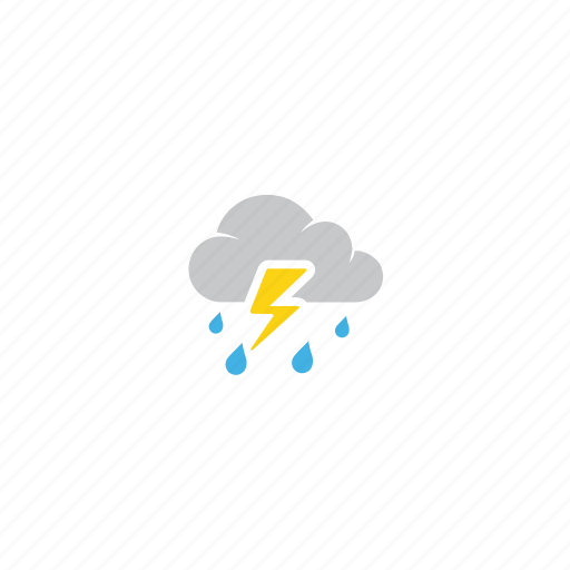 Cloud, thunder, weather, forecast, lightning, storm, summer icon - Download on Iconfinder