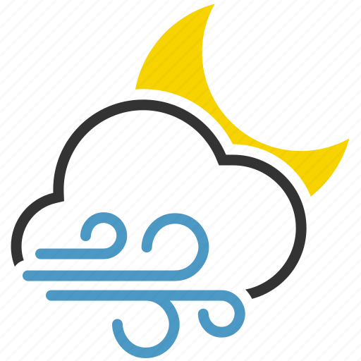 Night, wind, cloud, moon icon - Download on Iconfinder
