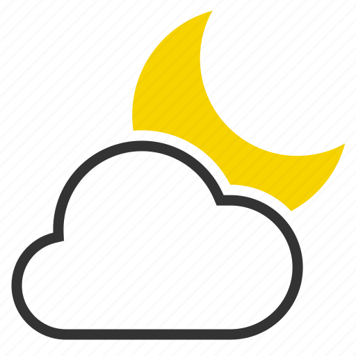 Night, cloudy, cloud, mostly cloud icon - Download on Iconfinder