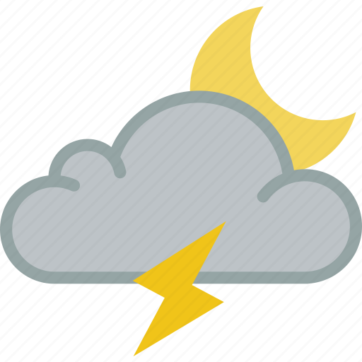 Cloud, moon, storm, weather icon - Download on Iconfinder