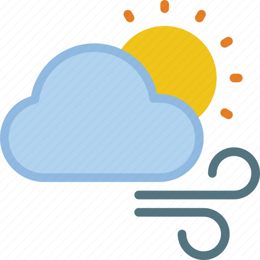 Cloud, sun, warm, weather, winds icon - Download on Iconfinder