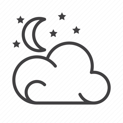 Cloud, moon, night, stars icon - Download on Iconfinder