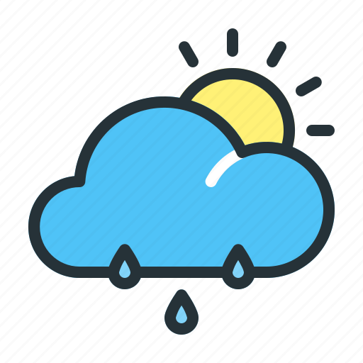 Cloud, forecast, rainy, sun, weather icon - Download on Iconfinder
