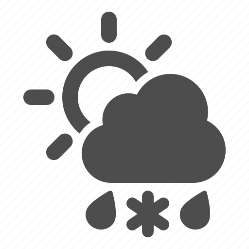 Weather, forecast, sleet, rain, snow, cloud, sun icon - Download on Iconfinder