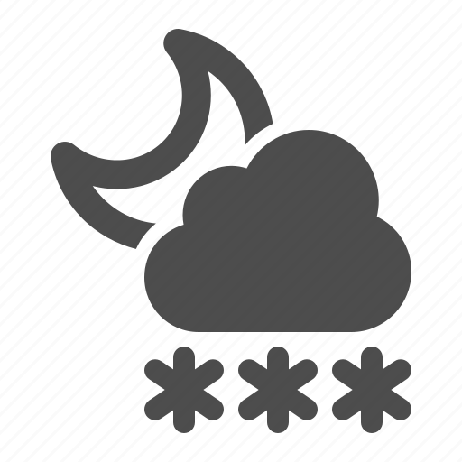 Weather, forecast, night, moon, cloud, snow, snowing icon - Download on Iconfinder