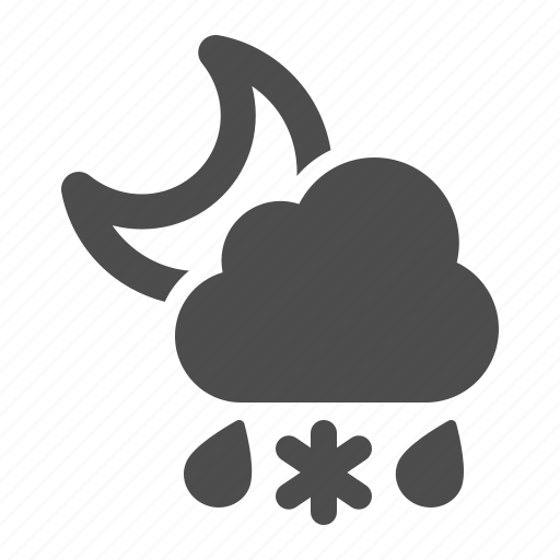 Weather, moon, night, cloud, sleet, rain, snow icon - Download on Iconfinder