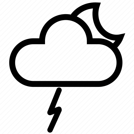 Bolt, cloud, forecast, lightning, night, storm, weather icon - Download on Iconfinder