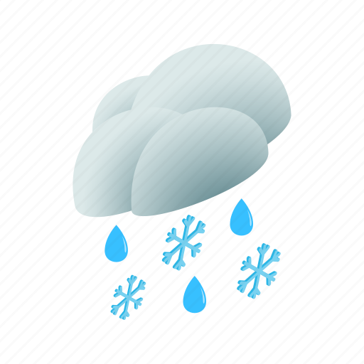 Cloud, isometric, rain, season, sky, snow, weather icon - Download on Iconfinder