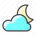 cloud, forecast, moon, weather, cloudy, night