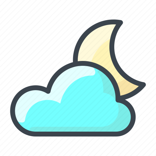 Cloud, forecast, moon, weather, cloudy, night icon - Download on Iconfinder