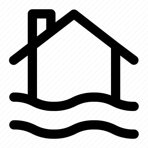 Flood, home, house, insurance, water icon - Download on Iconfinder